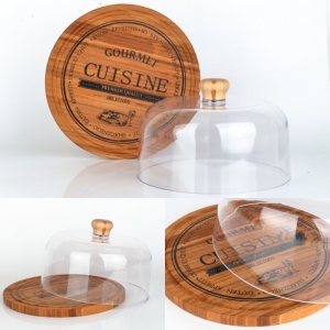 Bambusové prkénko na sýr s poklopem 25cm
