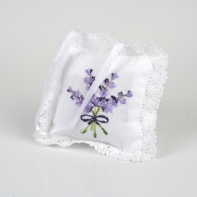 Bavlněný polštářek  s motivem levandule 12x12cm