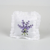 Bavlněný polštářek  s motivem levandule 12x12cm