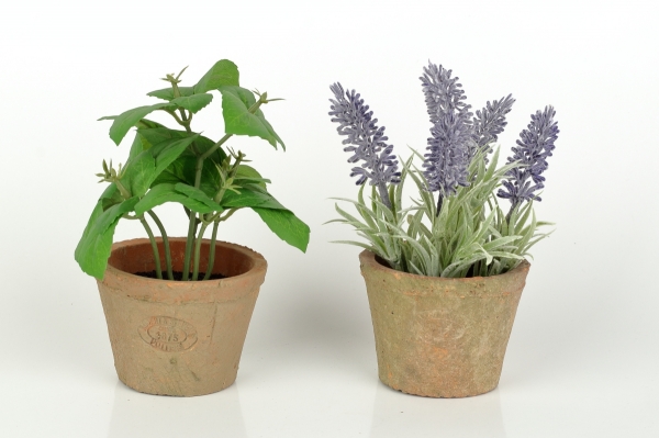 Bazalka v květináči umělá