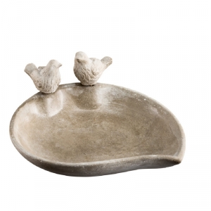 Betonové pítko pro ptáky, šedá 25,5x21x10cm