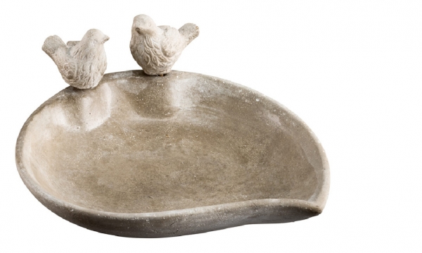 Betonové pítko pro ptáky, šedá 25,5x21x10cm
