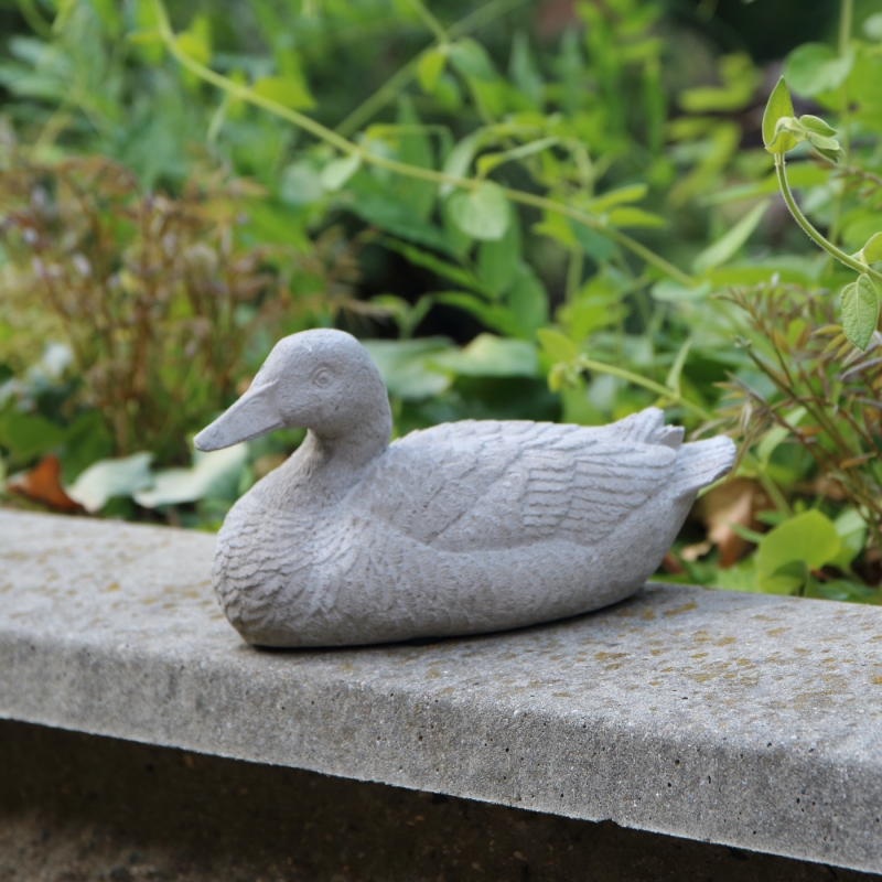 Betonové sochy do zahrady Kachna šedá 14,5x7,5x7,5cm