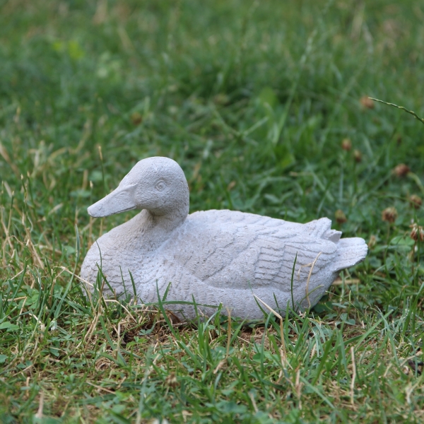 Betonové sochy do zahrady Kachna šedá 14,5x7,5x7,5cm