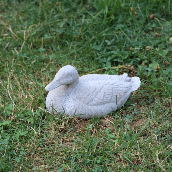 Betonové sochy do zahrady Kachna šedá 14,5x7,5x7,5cm