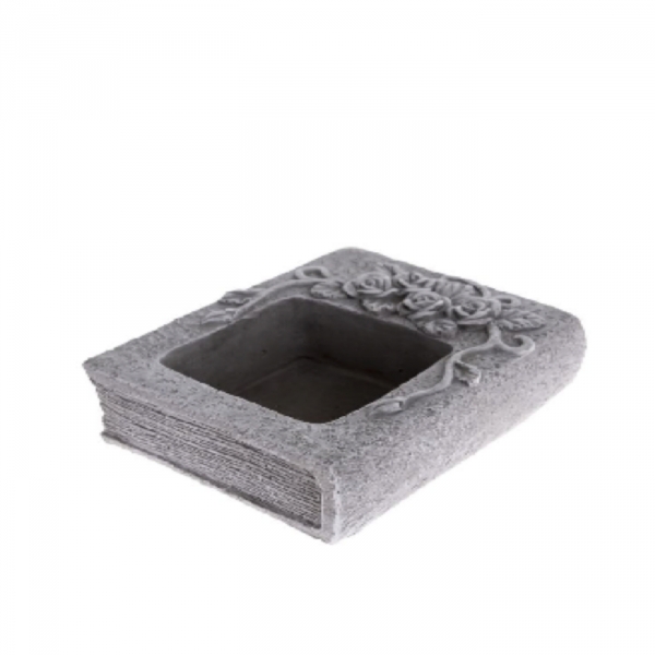 Betonový květináč na hřbitov kniha na natřesky 6,5 x 18 x 14,5 cm 