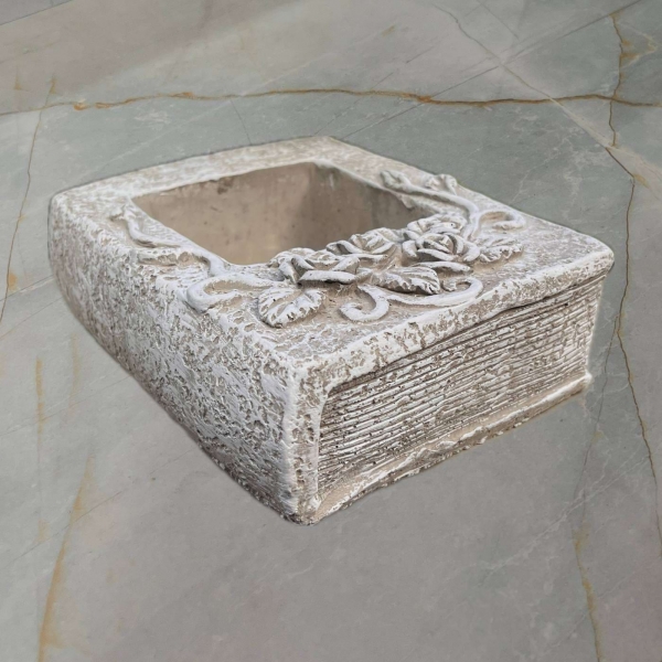 Betonový květináč na hřbitov kniha na natřesky 6,5 x 18 x 14,5 cm 