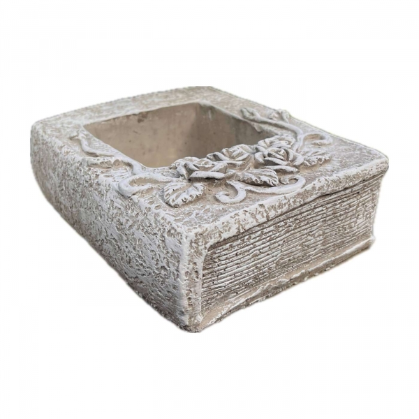 Betonový květináč na hřbitov kniha na natřesky 6,5 x 18 x 14,5 cm 
