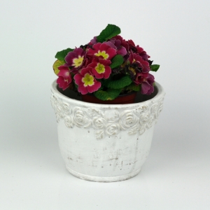 Betonový květináč s motivem růží 12,5cm