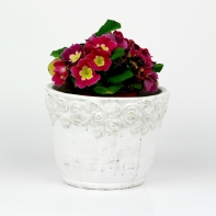 Betonový květináč s motivem růží 12,5cm