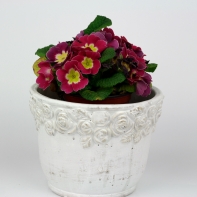 Betonový květináč s motivem růží 12,5cm