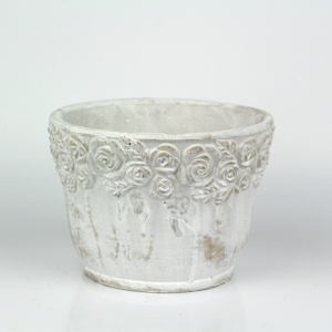 Betonový květináč s motivem růží 13,5cm