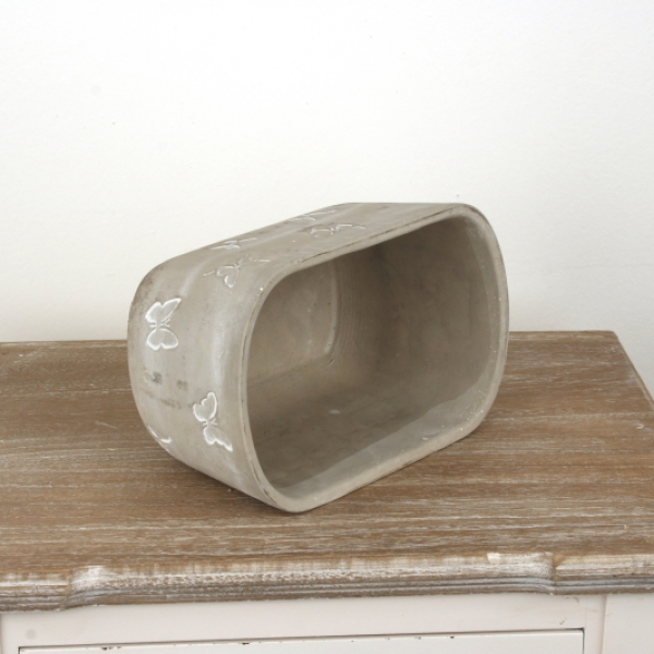 Betonový květináč s motýly 21,5cm