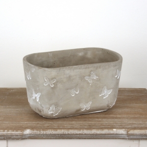 Betonový květináč s motýly 24cm