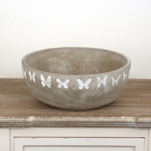 Betonový květináč s motýly 25cm