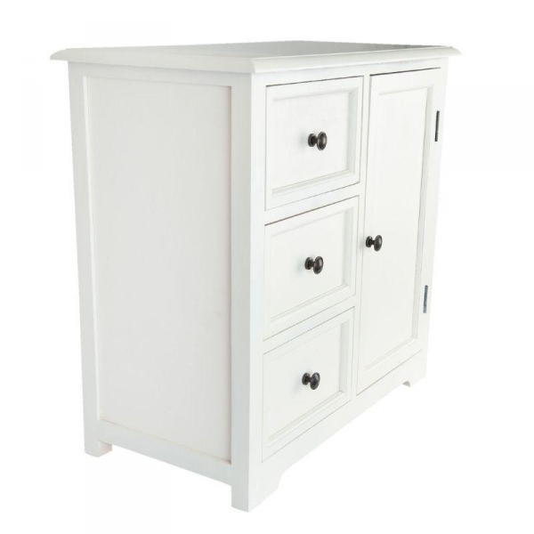 Bílá dřevěná skříňka 59x32x57cm