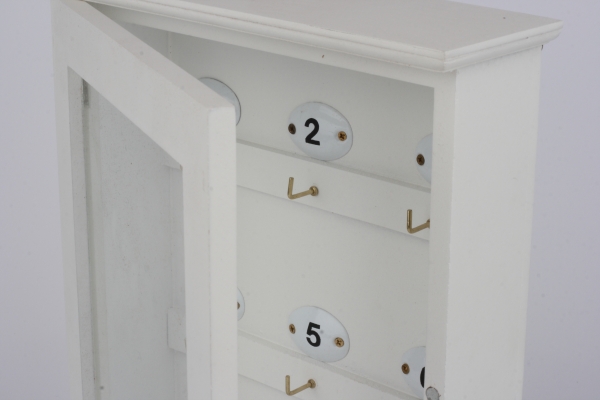 Bílá dřevěná skříňka na klíče 20x29x6cm