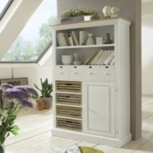 Bílá knihovna Novaline 88x168x34cm