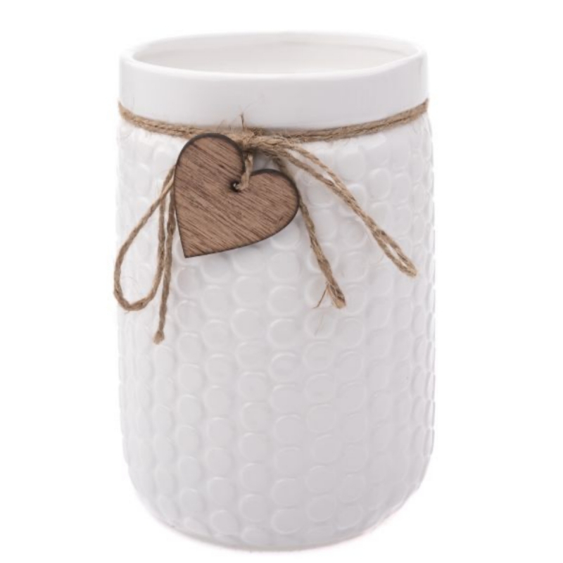 Bílá váza 14,5x20x19,5cm