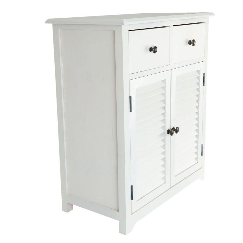 Bílá venkovská komoda s okenicemi 57x32x68cm