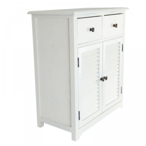 Bílá venkovská komoda s okenicemi 57x32x68cm