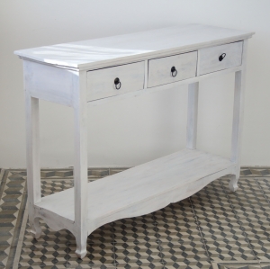 Bílý konzolový stolek s šuplíky 85x120x40cm