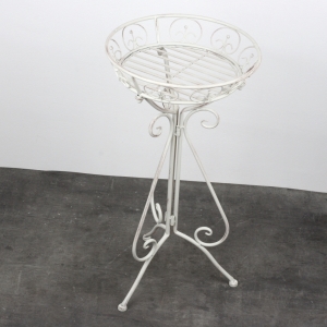 Bílý kovový stojan na květiny 64cm