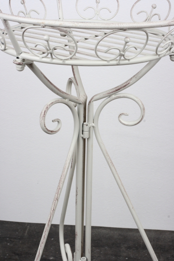 Bílý kovový stojan na květiny 64cm