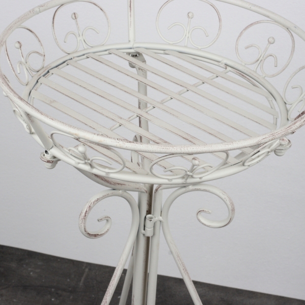 Bílý kovový stojan na květiny 64cm