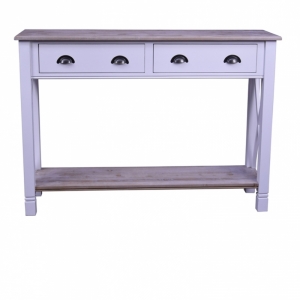 Bílý venkovský konzolový stolek 135x95x40cm