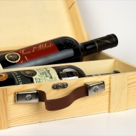 Box na dvě láhve vína  dřevěný 23x38x11cm