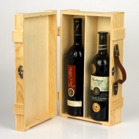 Box na dvě láhve vína  dřevěný 23x38x11cm