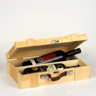 Box na dvě láhve vína  dřevěný 23x38x11cm