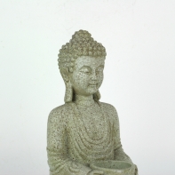 Buddha se svícnem šedý 27cm