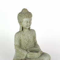 Buddha se svícnem šedý 27cm