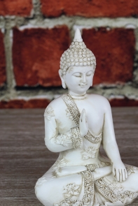 Buddha soška bílá 17cm