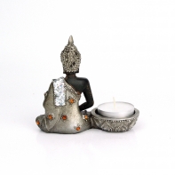 Buddha svícen 11x5x10cm ruce v klíně S