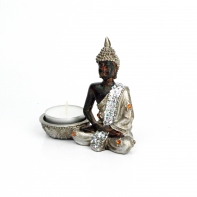 Buddha svícen 11x5x10cm ruce v klíně S