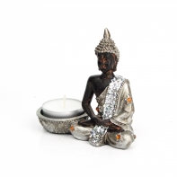 Buddha svícen 11x5x10cm ruce v klíně S