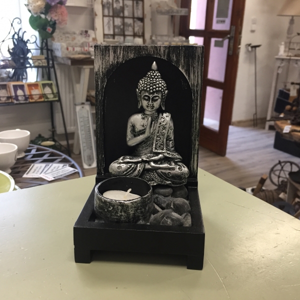 Buddhova zahrádka s čajovou svíčkou 15cm typ B