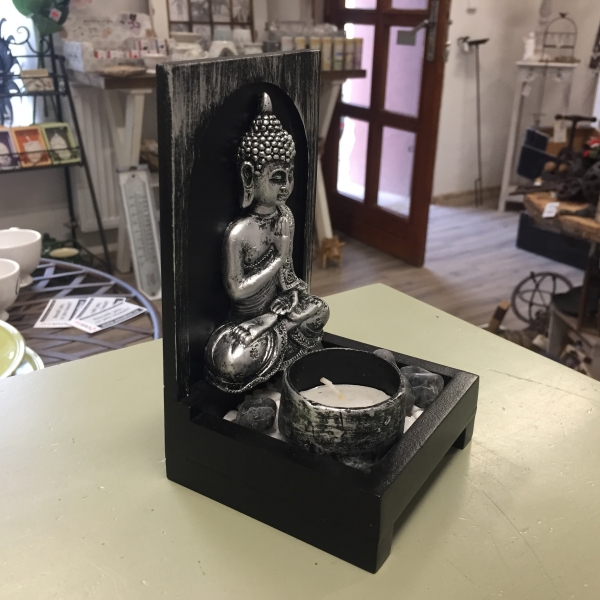 Buddhova zahrádka s čajovou svíčkou 15cm typ B