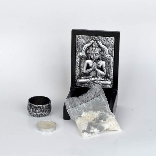 Buddhova zahrádka s čajovou svíčkou 15cm