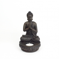 Budha svícen - spjatá ruce 19cm