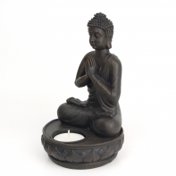 Budha svícen - spjatá ruce 19cm
