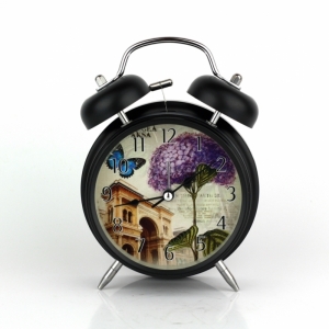 Budík na noční stolek hortenzie 17cm