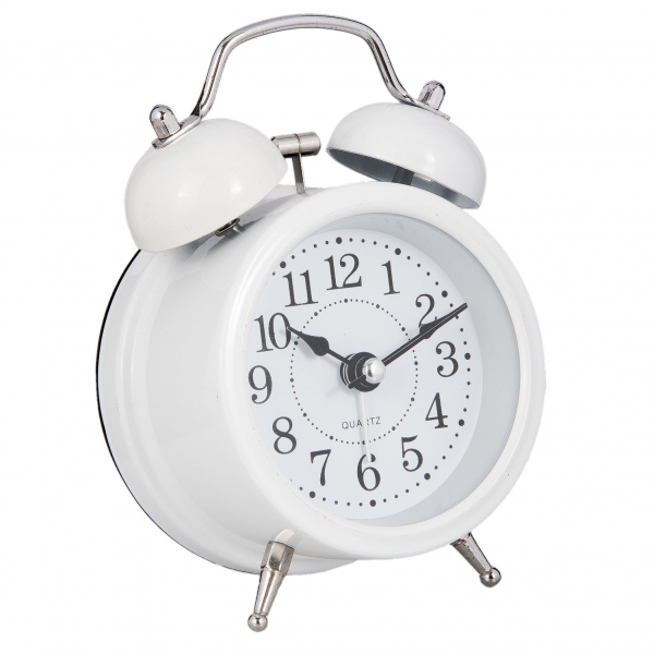 Budík retro bílý 8x5x12cm