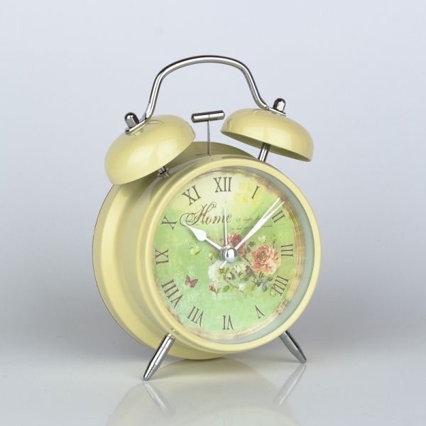 Budík s květinovým motivem HOME 12x15cm