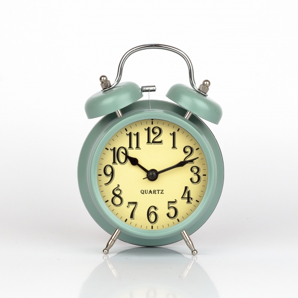 Budík světle modrý 12x6x17cm