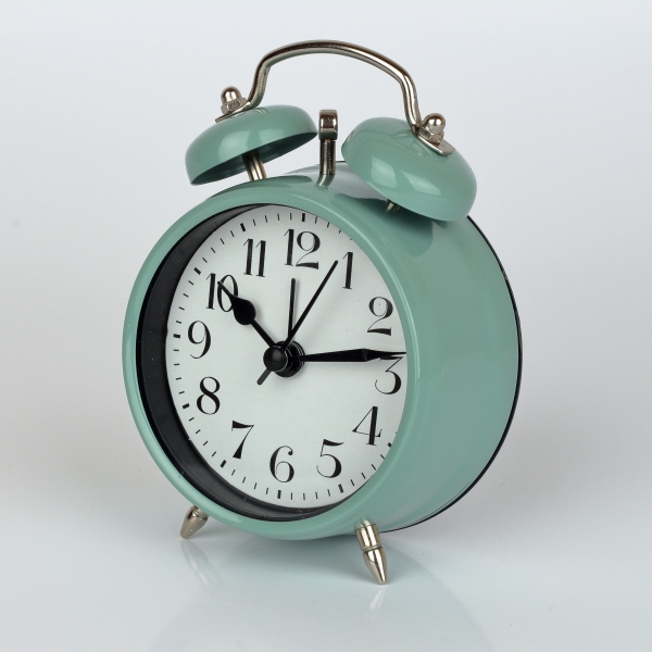 Budík tyrkys 9x4x12cm Vyřazeno poškození