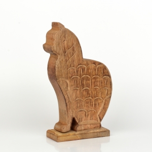 Bytová dekorace kočka dřevo 21cm